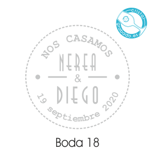 Sello boda 18 para personalizar copas y vasos.